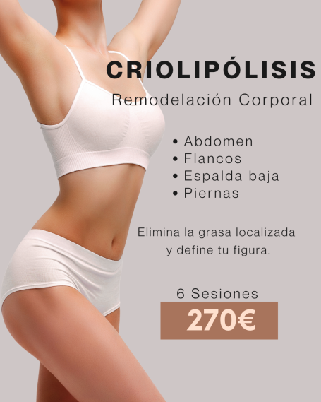 Criolipólisis Tratamiento de criolipólisis en abdomen, flancos, espalda, piernas y cartuchera con aplicador de frio.